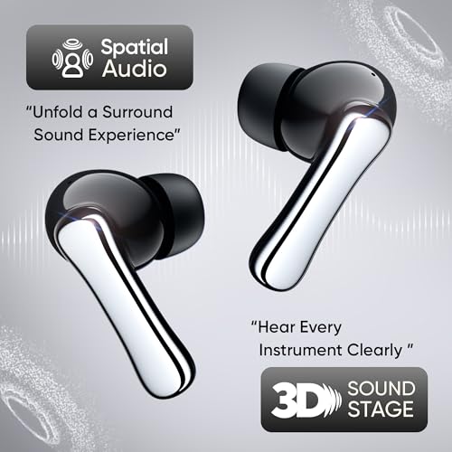 Mivi SuperPods Halo [Flagship Launch], 35dB ANC in Ear Ear Buds Wireless, Spatial Audio, 60HRS Battery,13mm Drivers, IPX4, v5.4 Bluetooth Earbuds with Mic