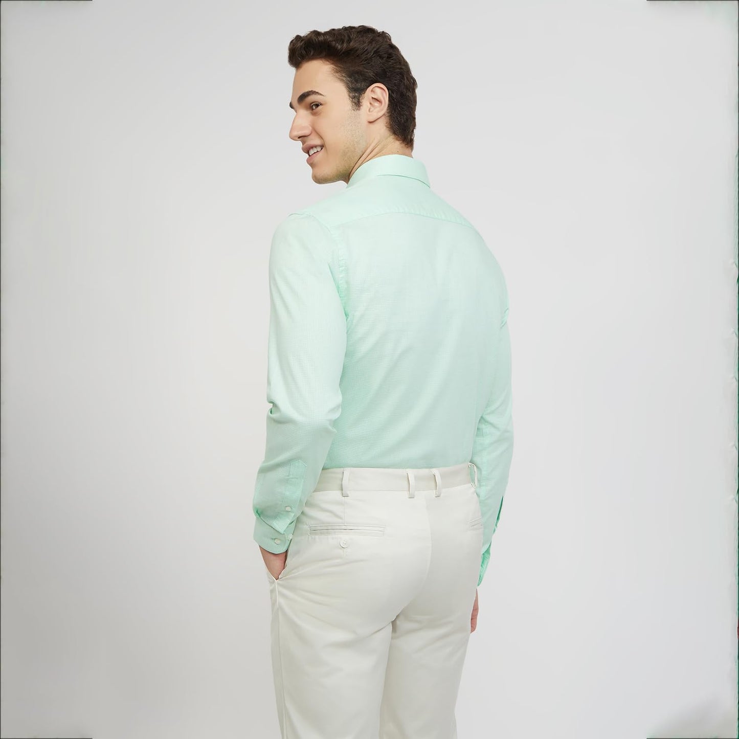 Raymond Light Green Shirt (Size: 40)-RMSX11664-N2