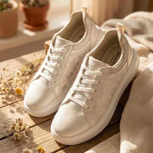 KazarMax Premium AERO Kicks Women Beige Party Sneakers -7 UK