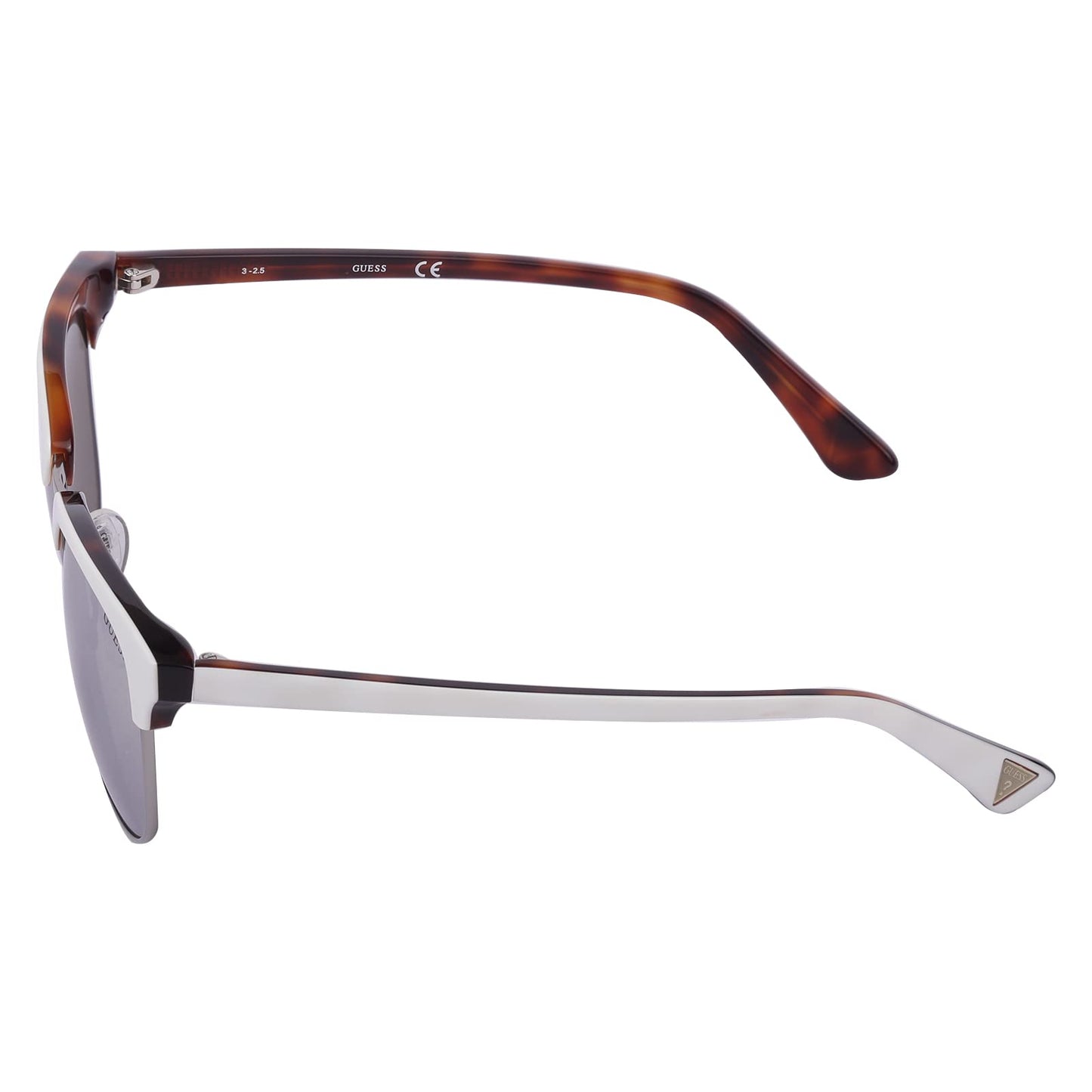 GUESS Gradient Browline/Clubmaster Unisex Sunglasses 7414 24C|51|Silver Color Lens