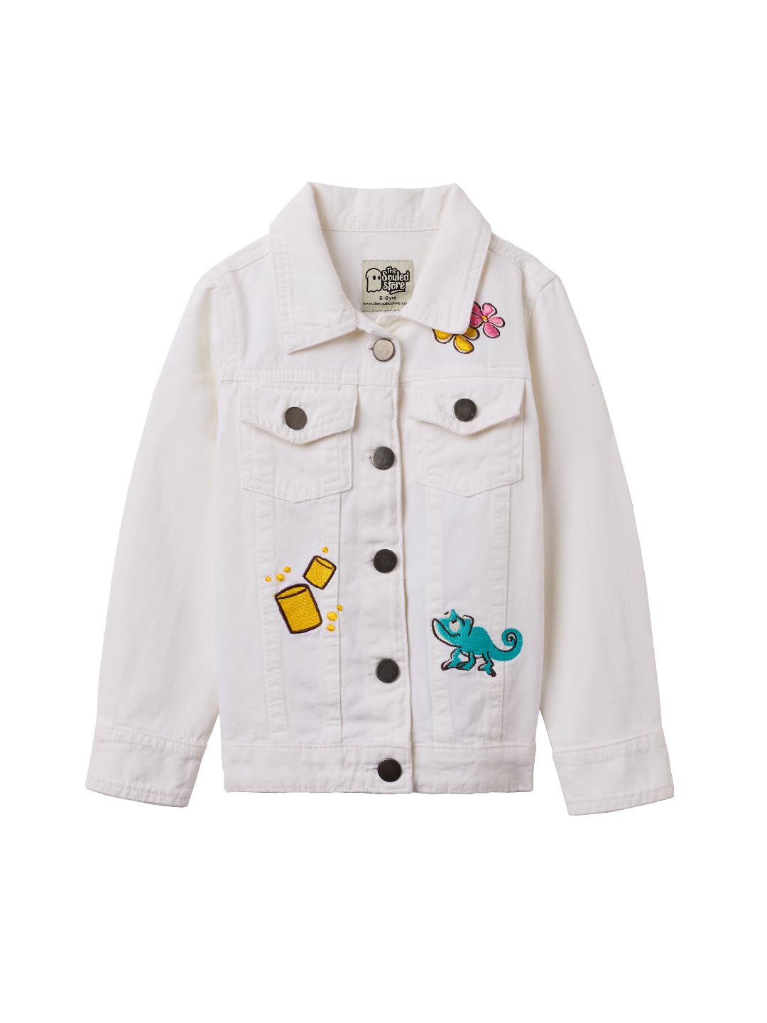 The Souled Store Official Disney: Tangled Denim Girls Long Sleeve Oversized Fit Cropped Denim Jackets