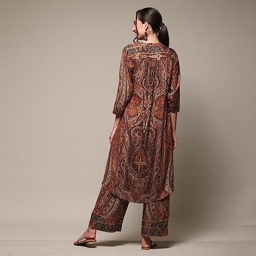 BIBA WOMEN PRINTED STRAIGHT MIX AND MATCH(JAMAWAR 2124_BEIGE_36)