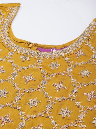 Libas Printed Silk blend Straight Kurta Set for Women (33592OHS)