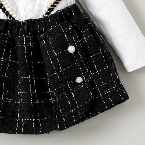 Hopscotch Girls Full Sleeves Black 2-Pc Bow Applique Blouse & Shorts For Ages (5-6 Years)