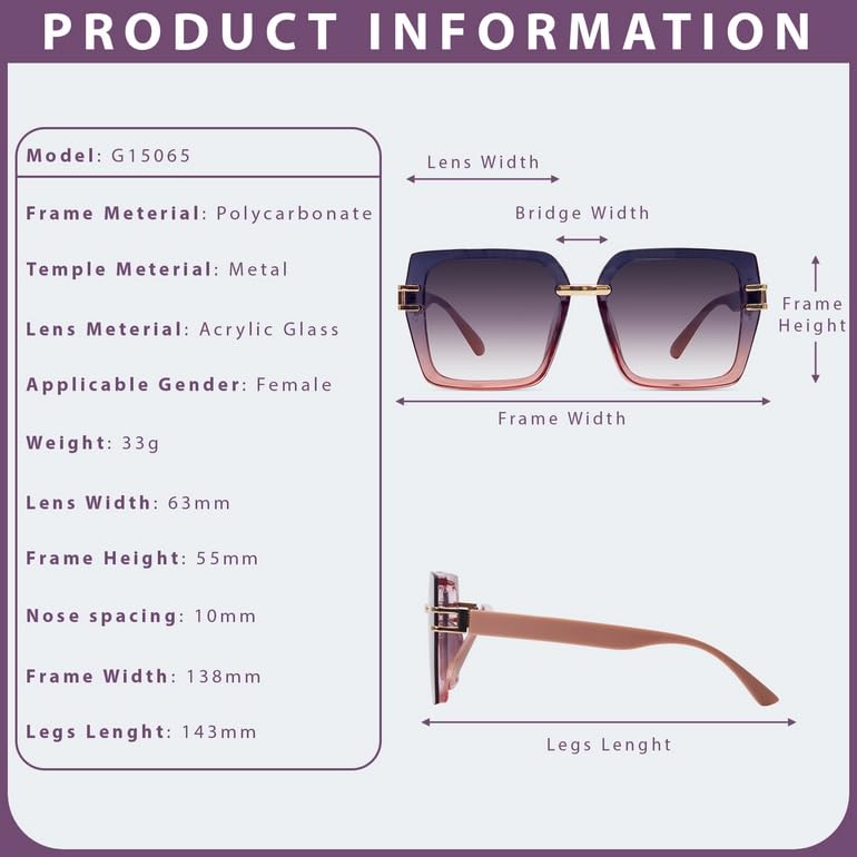 HASHTAG EYEWEAR Latest & Stylish Sunglasses for Women | Fashionable & Lightweight Eyewear, 100% UV Protected Sunglass with Maximum Clarity (Pink)