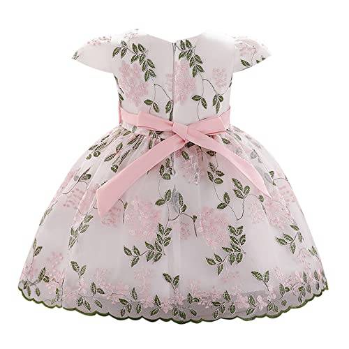 Hopscotch Girls Floral Applique Party Dress In Peach Color for Ages 2-3 Years