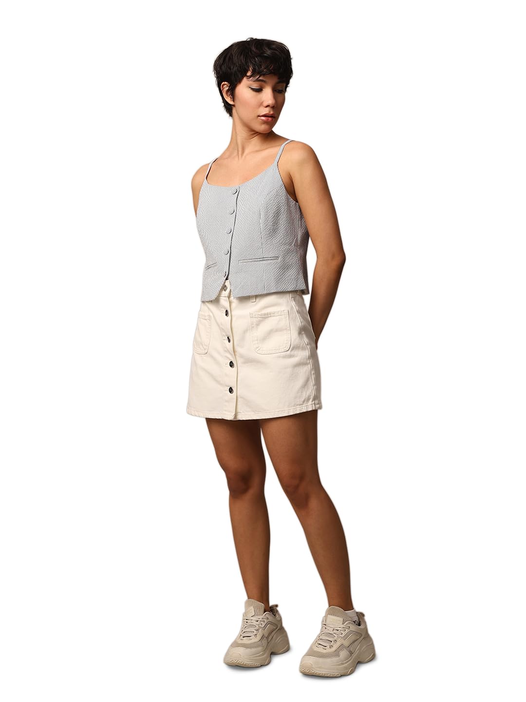 ONLY Women's Regular Fit White Top