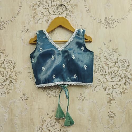 Helene Girls Ombre Lehenga Choli Set | Sleeveless V-Neck Crop Top & Flared Lehenga Skirt | Ethnic Wear for Kids | 2-8 Years Girls (Rama, 3-4 Years)