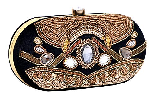 DUCHESS Women's Oval Clutch Black