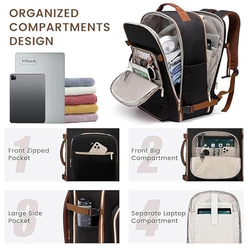 HEERMAX Large Travel Backpack Carry Bag for Men & Women ? Multi-Compartment Luggage Bag with Shoe Compartment, Laptop Sleeve & Bottle Holder,Travel Bag for Office, Gym & Trips