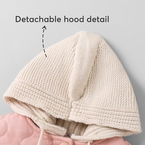 Hopscotch Girls Pink Full Sleeves Lace Trim Quilted Jacket For Age (18-24 Months)