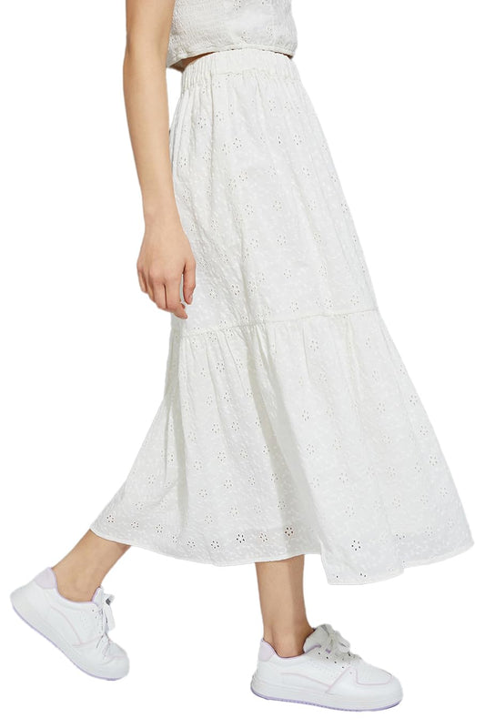 Max Cotton Western Skirt Ivory