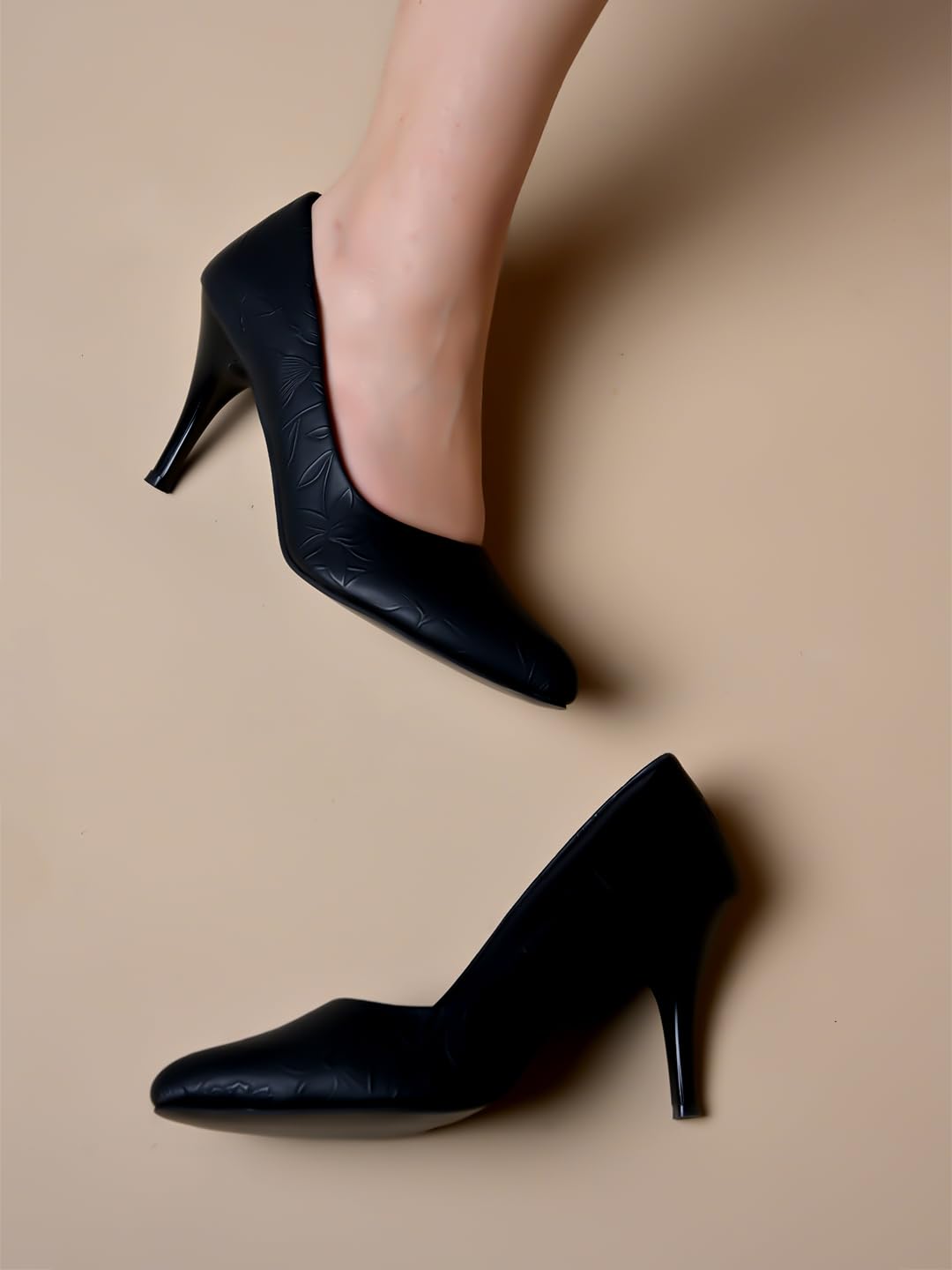 Shoetopia Classy Black Pointed Toe Pumps for Women & Girls /EU41