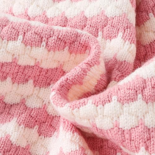 Hopscotch Girls Pink Full Sleeves 2-Pc Textured Stripe Skirt Set For Age (18-24 Months)