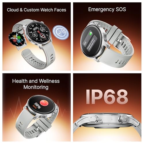 boAt Ultima Prime smartwatch with 1.43” AMOLED Display, AOD, Personalized Fitness Nudges, Functional Crown,100+ Sports Modes, Create Your Own Watchface, smartwatch for man and Woman (Silver Mist)