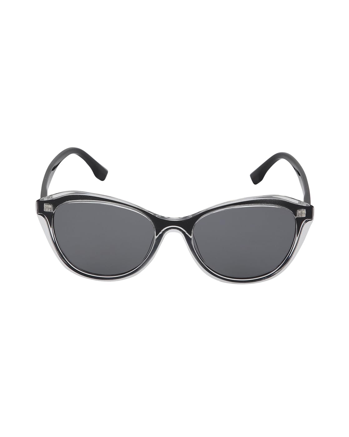 Transparent with Black Toned Blue Polarised Lens Cat Eye Sunglass for women