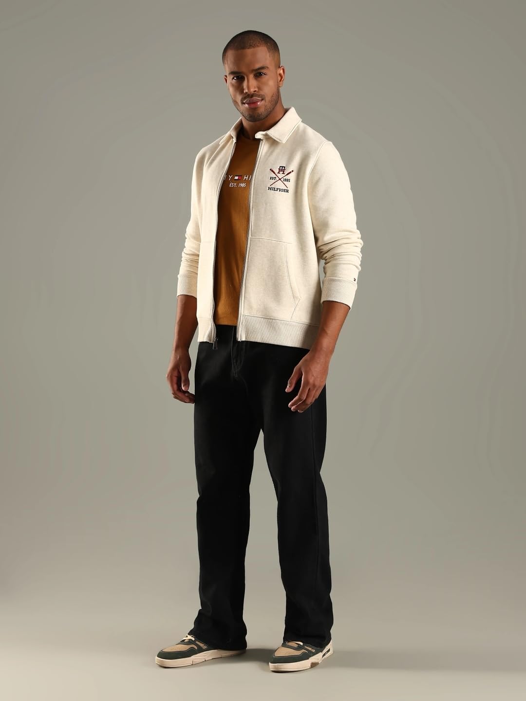 Embroidered Logo Regular Fit Cotton Jacket