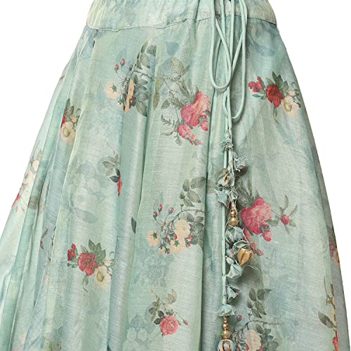 BIBA WOMEN PRINTED FLARED SALWAR KURTA DUPATTA(SKDPHOOL PH8265_SEA GREEN_42)