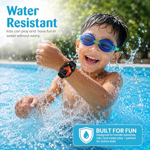 GameSir Kids Smart Watch with Dual Camara, 360° Rotating Design, HD Display, Video Calling, Chat, Rechargeable Battery & Adjustable Strap, Transparent Body for Boys & Girls - (Black)