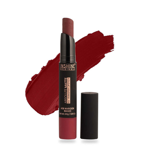 INSHINE Absolute Matte Lipstick - Long-lasting, Transfer-resistant, Velvety Matte Finish with Intense Color, Up to 12 Hours Wear | Perfect for Sophisticated Lips - MAROON MAGIC