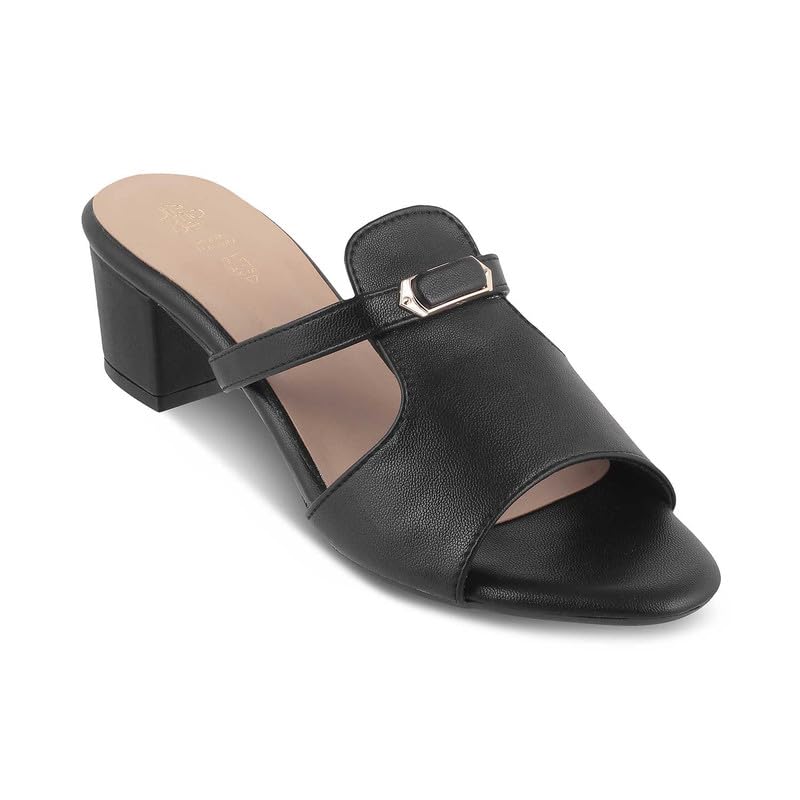 tresmode 239-MISO BLACK WOMEN DRESS BLOCK HEEL SANDALS EU/39 UK/6