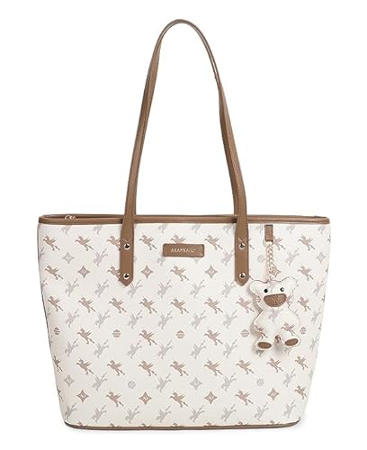 NOJTI Women’s Handbag Tote Bag Premium PU Leather Shoulder Bag with Top Handle & Detachable Strap – Stylish Large Capacity Purse for Office, Casual & Party Use (T520-Milk White)