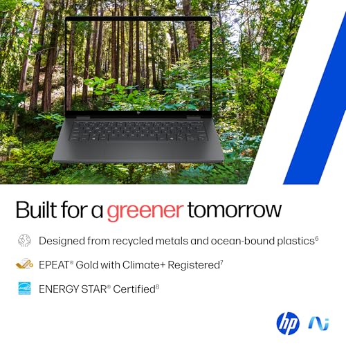 HP Omnibook X Flip OLED (Previously Envy) Intel Core Ultra 5 226V, 40 Tops (16GB LPDDR5x, 1TB SSD) 3K,120hz, 14''/35.6cm, 2-in-1, Win11, M365* Office24, Silver, 1.38kg, fm0099TU Next Gen AI Laptop