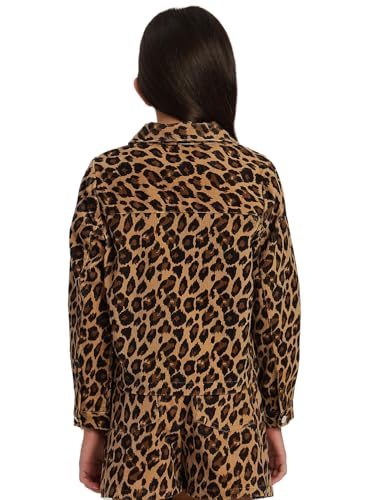 VERO MODA Girl's Animal Regular Fit Brown Shirt