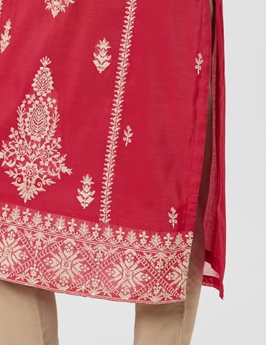 BIBA Women YARNDYED Straight Mix and Match(AWADH CH19390_Pink_46)