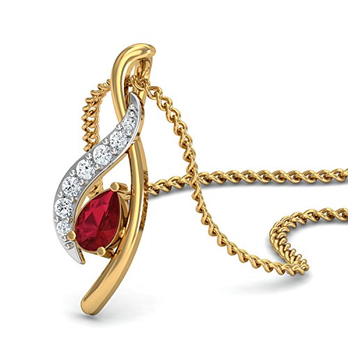DISHIS 18K Yellow Gold Diamond Pendant for Women