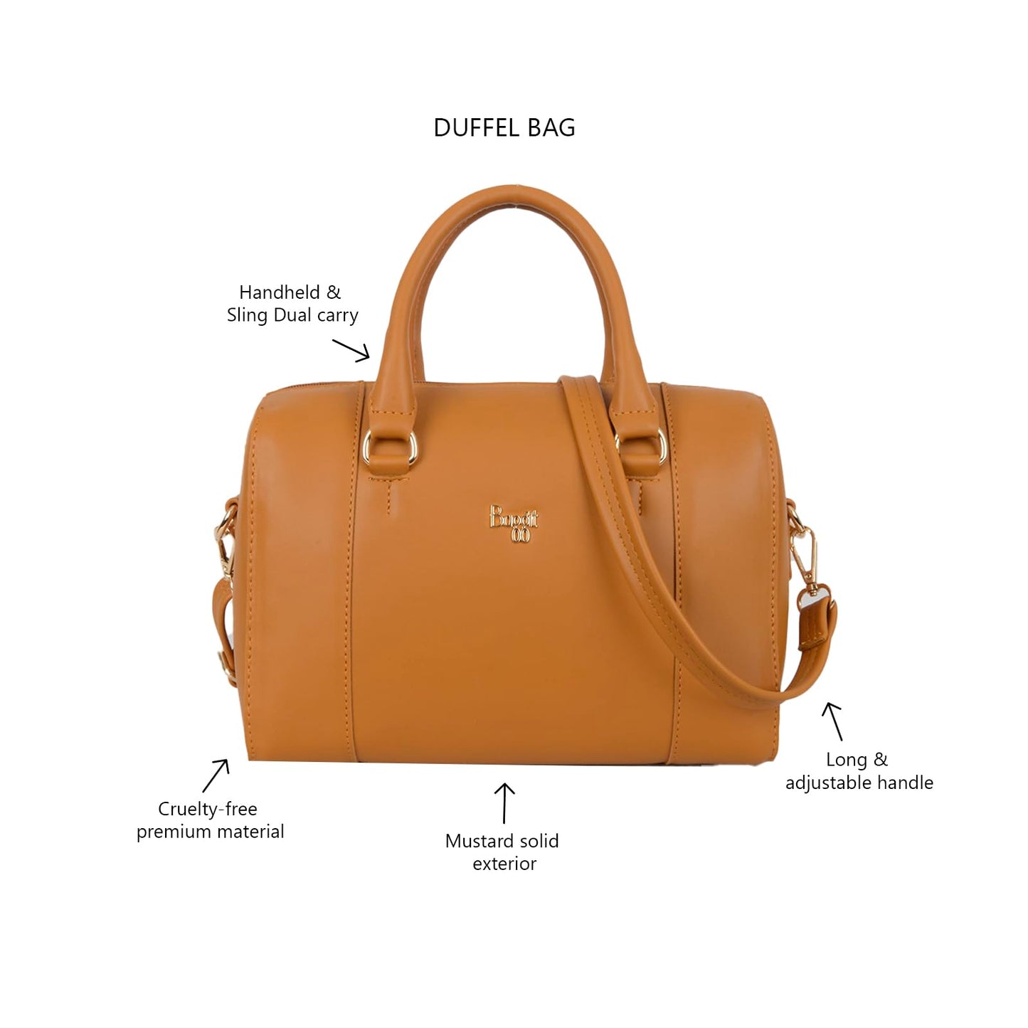 Baggit Women Yellow Sling Bag Medium Size | Ladies Stylish Casual Cross Body Purse Handbag