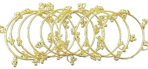 JPS Plain and Glossy Finished Raindrop Glass Bangles Set for Women & Girls | Traditional Ethnic Chudi for Wedding, Party & Regular- Set of 12 Pcs of One Colour | Wedding Special (Kashmiri Ghungroo (8 Pcs Only), 2-8)