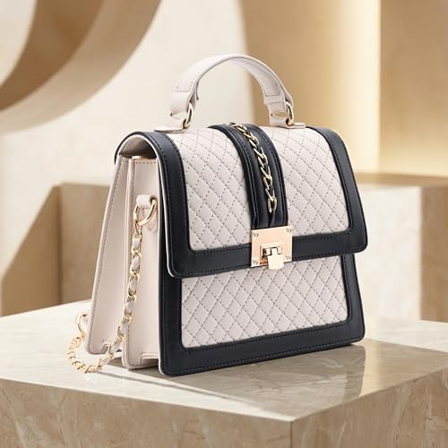 Symbol Premium Women's Satchel Hand Bag crafted from Imported PU | Stylish | Ladies Purse (SP-SS25-CARL-BAG-05_Cream_Free Size)