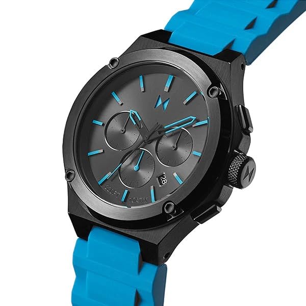 MVMT Silicone Analog Grey Dial Men Watch-28000301-D, Blue Band