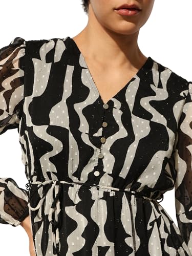 ONLY Women's Fit and Flare Black Dress