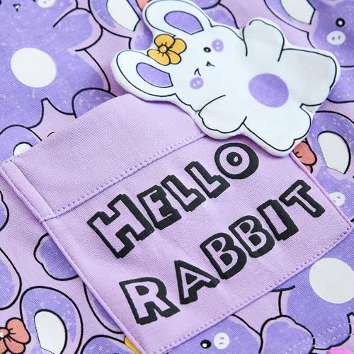 Hopscotch Girls Purple Short Sleeves 2-Pc Pure Cotton T-Shirt And Dungaree For Ages(9-12 Months)