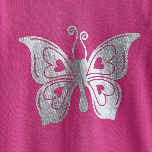 Hopscotch Girls Butterfly Jersey Cotton T-Shirt in Pink Color for Age (7-8 Years)