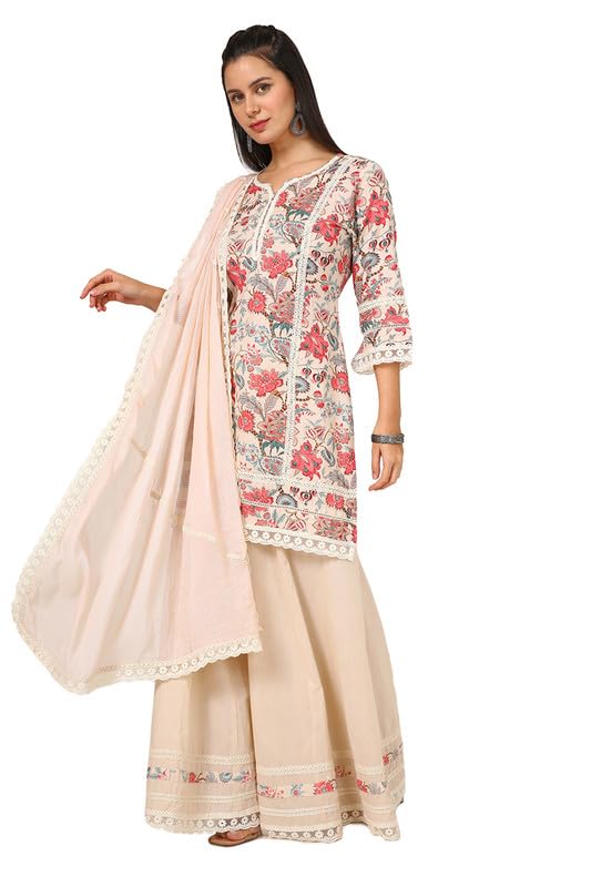 Soch Womens Pink Linen Floral Print Suit Set