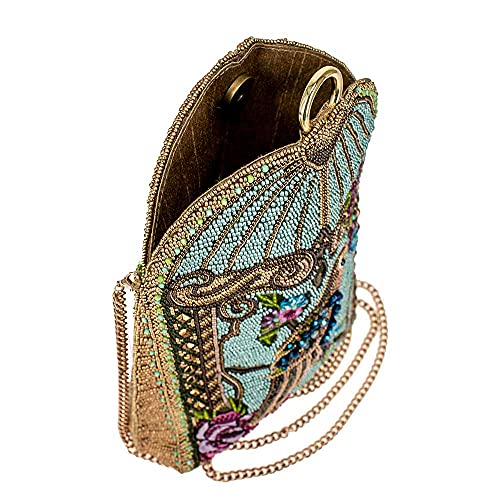 Mary Frances Pretty Parrot Beaded Handbag – Bird Embellished Crossbody Evening Shoulder Bag for Travel, Weddings, Parties – Multicolor