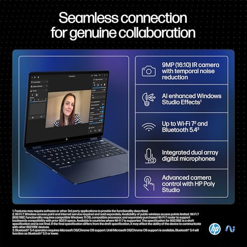 HP OmniBook Ultra Flip (Previously Spectre) Intel Core Ultra 7 258V 47 TOPS (32GB LPDDR5X, 1TB SSD) OLED, 500 nits,14''/35.6cm, Touch 2-in-1, Win11, Office21, Blue, 1.34kg, fh0046TU Next Gen AI Laptop