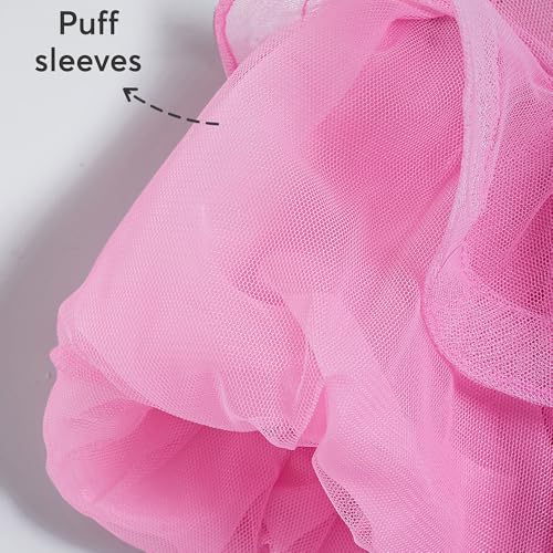 Hopscotch Girls Pink Short Sleeves Floral Applique Ruffled Gown for Age (7-8 Years)