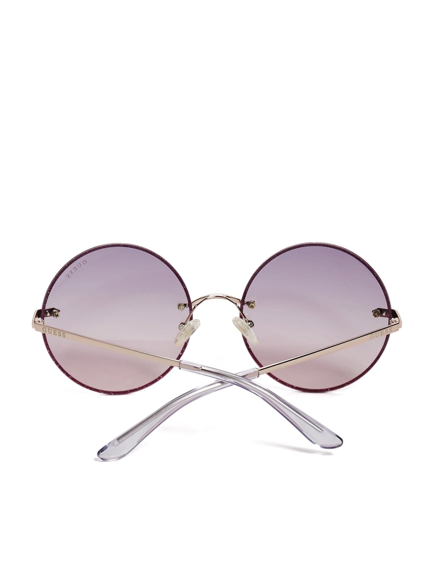 Guess Mirrored Round Women Sunglasses - (GU7643 28Z 61 S |61| Purple Color Lens)