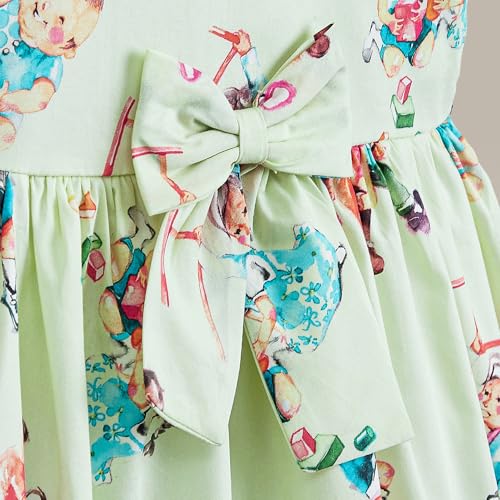 Hopscotch Girls Green Sleeveless Casual Dress for Ages (9-10 Years)