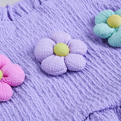 Hopscotch Girls Sleeveless Embellished Lavender Color Short set (3-4 Years)