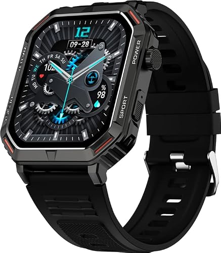Fire-Boltt Commando 49.5mm (1.95) AMOLED Smart Watch, 123 Sports Modes, Bluetooth Calling Smartwatch (Black)