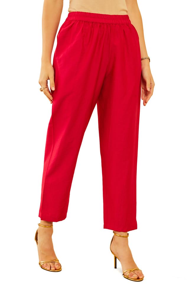 Soch Womens Fuchsia Brocade Suit Set with Zardozi