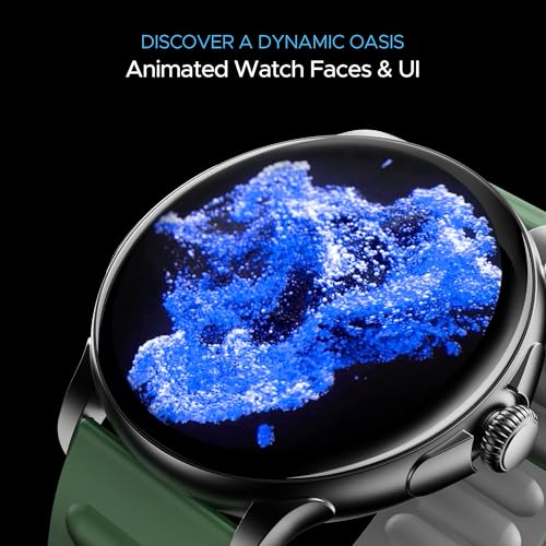 boAt Lunar Oasis w/TBT Navigation, QR Tray, Watch Face Studio, Bluetooth Calling, Emergency SOS 1.43" (3.6 cm) AMOLED Display Fitness Smart Watch for Men & Women(Olive Green)