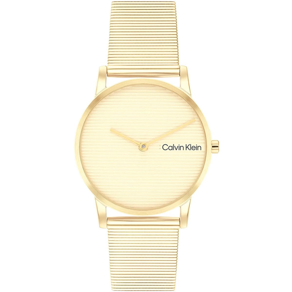 Calvin Klein Ck Feel Qtz Basic Slim Light Gold Round Dial Women's Watch|Stainless Steel Material|Multi Color Band - 25100035