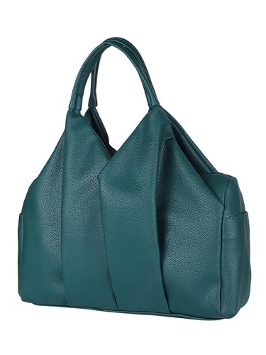 MINI WESST Women's Western Casual Solid Zip Handheld Bag | Ideal for Office, College & Everyday Use, Green