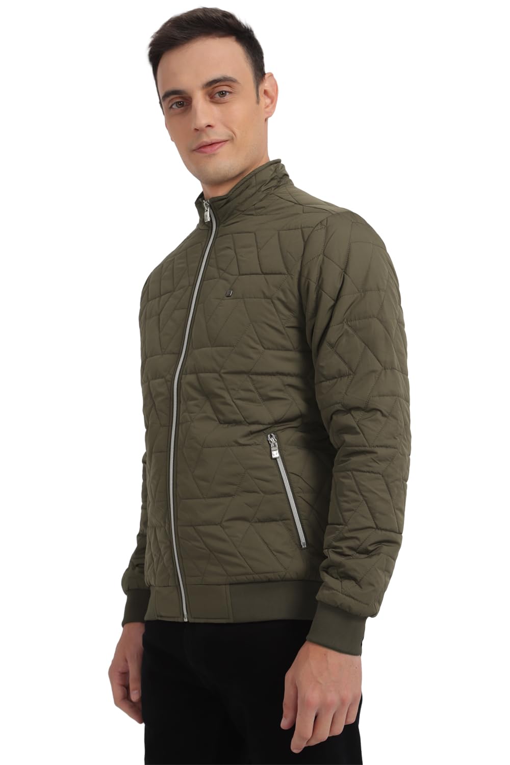 Allen Solly Men Olive Solid Full Sleeves Casual Jacket